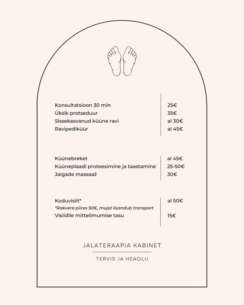 hinnakiri jalateraapia kabinet jalaravi